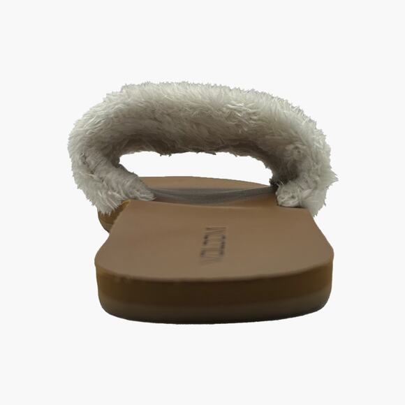 VOLCOM Women's Teddy Faux Fur Slide Water Shoe (Brown/White | Size 8-9) - Picture 4 of 6